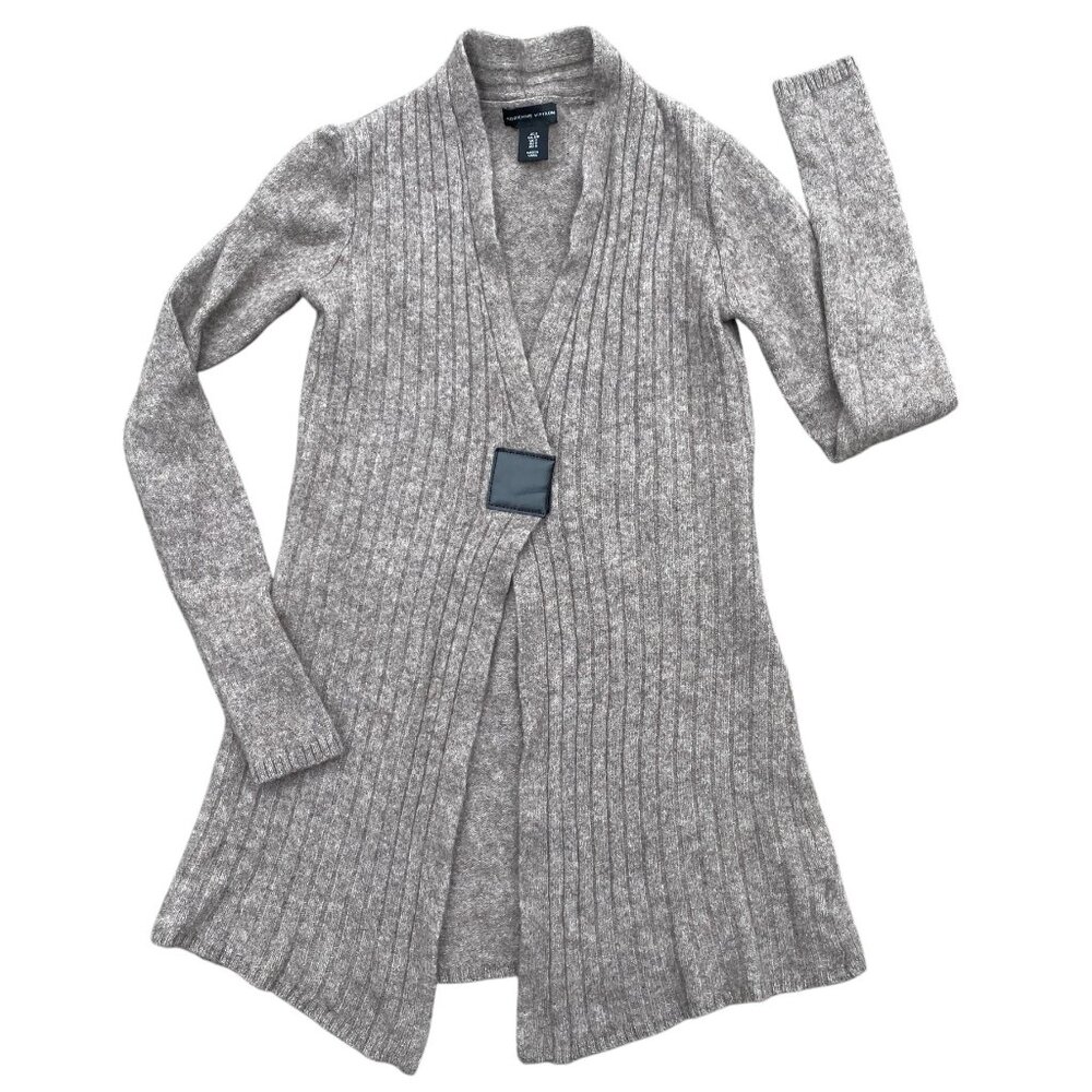Adrienne Vittadini Babydoll Cashmere Blend Cardigan Brown Y2K Quiet Luxury-S